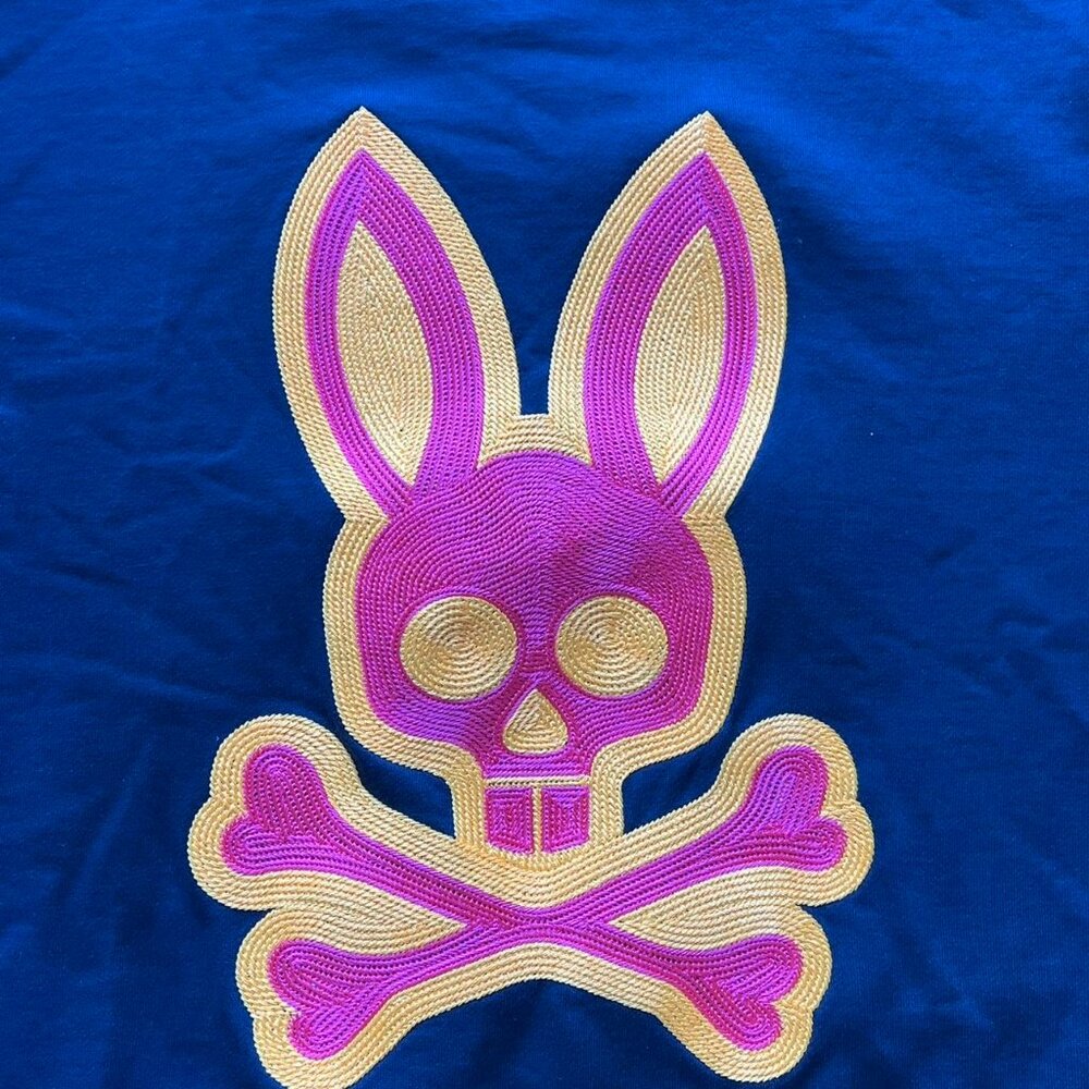 Psycho Bunny Navy Blue Sweatshirt Mens Medium Punk Streetwear Skater Grunge Y2K - Picture 2 of 8